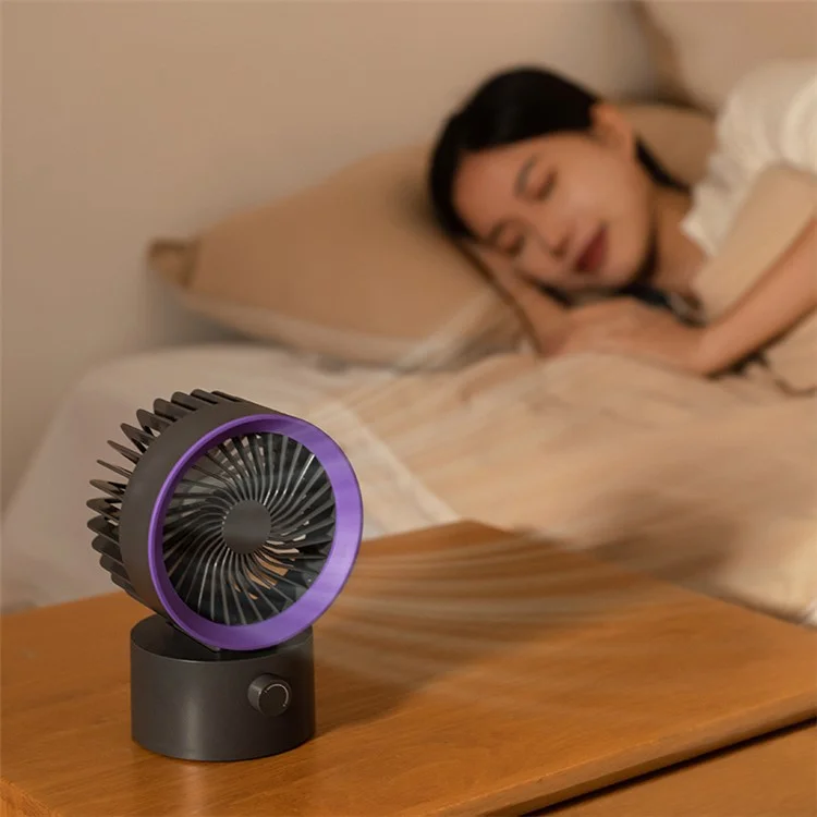 TGVI'S LLD-F87 Portable Desktop Fan Auto Rotating Cooling Fan with Long Battery Life - Beige