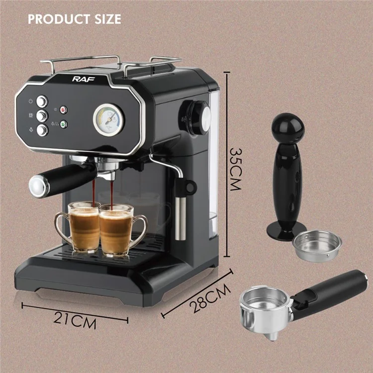 RAF R.104 EU Plug Espresso Machine Milk Frother Semi-Automatic Latte Coffee Maker (BPA-Free, No FDA) - White