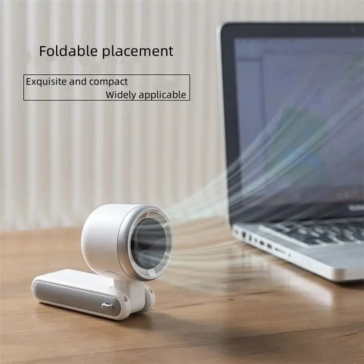 N607 Portable Rechargeable Cooling Fan 5 Wind Speeds Summer Turbine Handheld Fan - Black