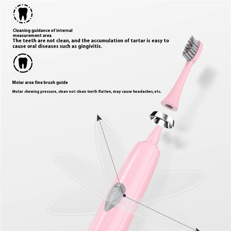 ULTRADENT E802 Cepillo de dientes eléctrico impermeable para adultos, cerdas suaves, eléctrico, con pilas (sin certificación FDA, sin BPA) - Rosa