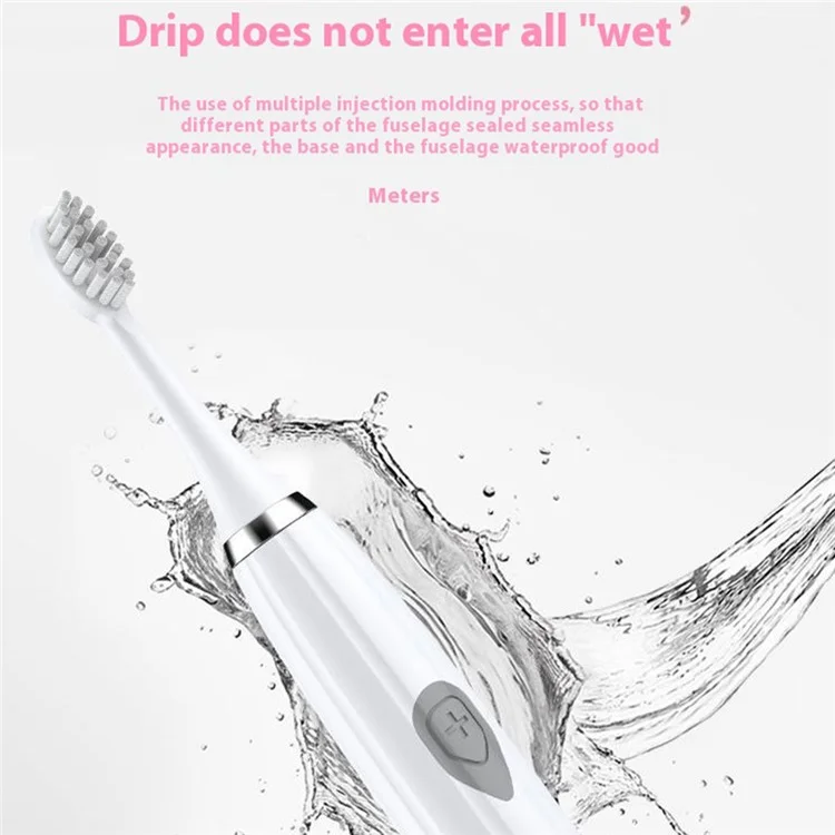 ULTRADENT E802 Cepillo de dientes eléctrico impermeable para adultos, cerdas suaves, eléctrico, con pilas (sin certificación FDA, sin BPA) - Rosa