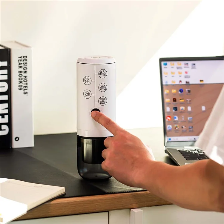 Portable Espresso Machine 2 in 1 Cordless Travel Coffee Maker for Car / Outdoor Use - White