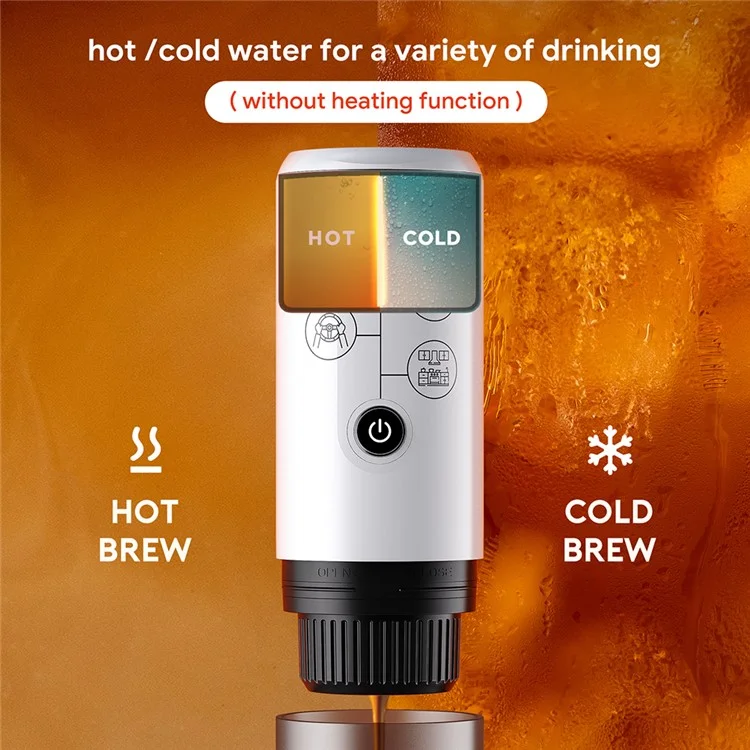 Portable Espresso Machine 2 in 1 Cordless Travel Coffee Maker for Car / Outdoor Use - White