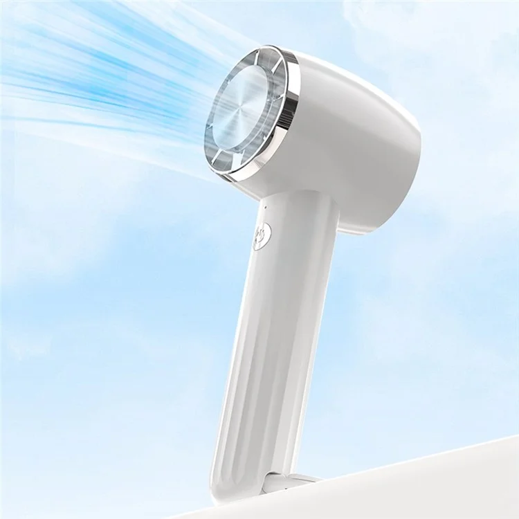 WT13 Portable Cold Compress Cooling Fan with Carabiner for Outdoor Travel Home Office Use - White