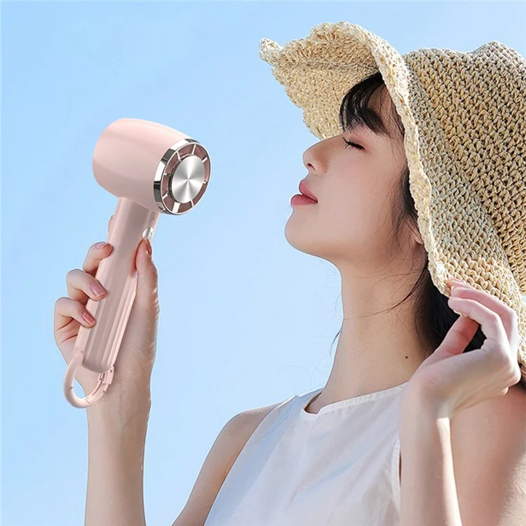 WT13 Portable Cold Compress Cooling Fan with Carabiner for Outdoor Travel Home Office Use - White