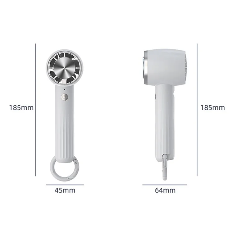 WT13 Portable Cold Compress Cooling Fan with Carabiner for Outdoor Travel Home Office Use - White
