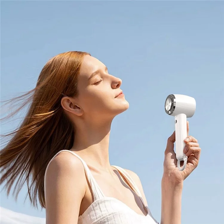 WT13 Portable Cold Compress Cooling Fan with Carabiner for Outdoor Travel Home Office Use - White