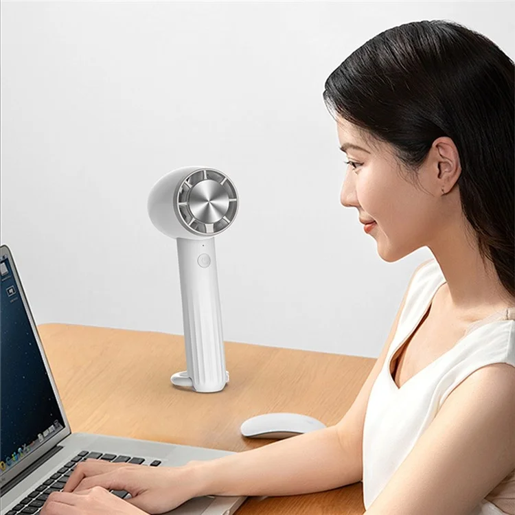 WT13 Portable Cold Compress Cooling Fan with Carabiner for Outdoor Travel Home Office Use - White