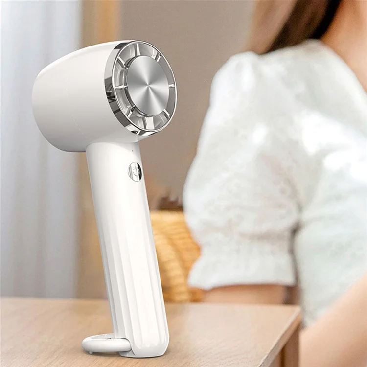 WT13 Portable Cold Compress Cooling Fan with Carabiner for Outdoor Travel Home Office Use - White