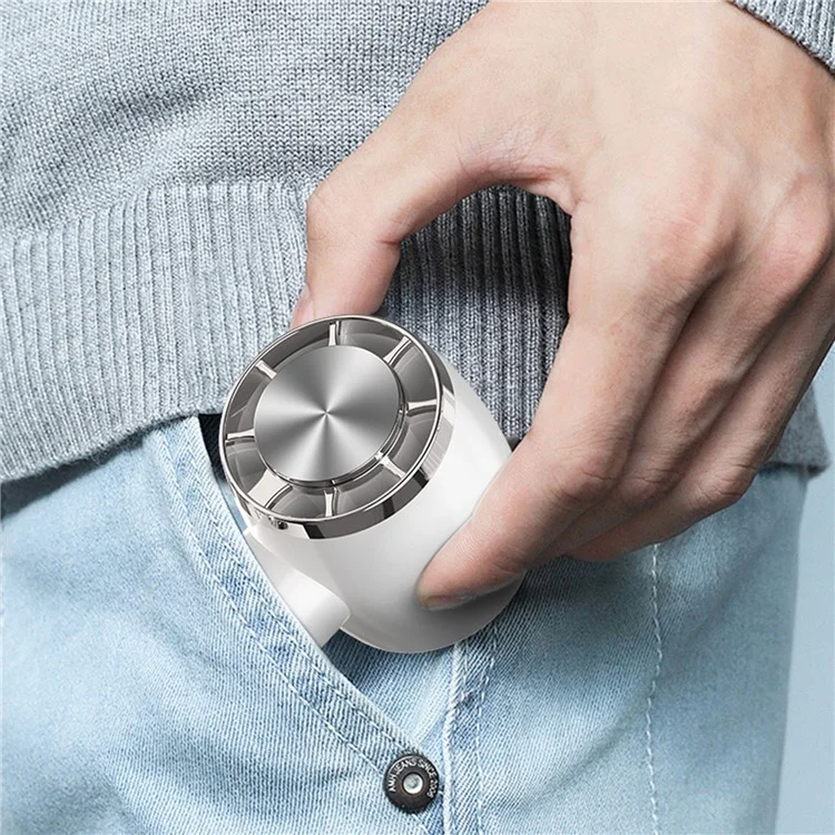 WT13 Portable Cold Compress Cooling Fan with Carabiner for Outdoor Travel Home Office Use - White