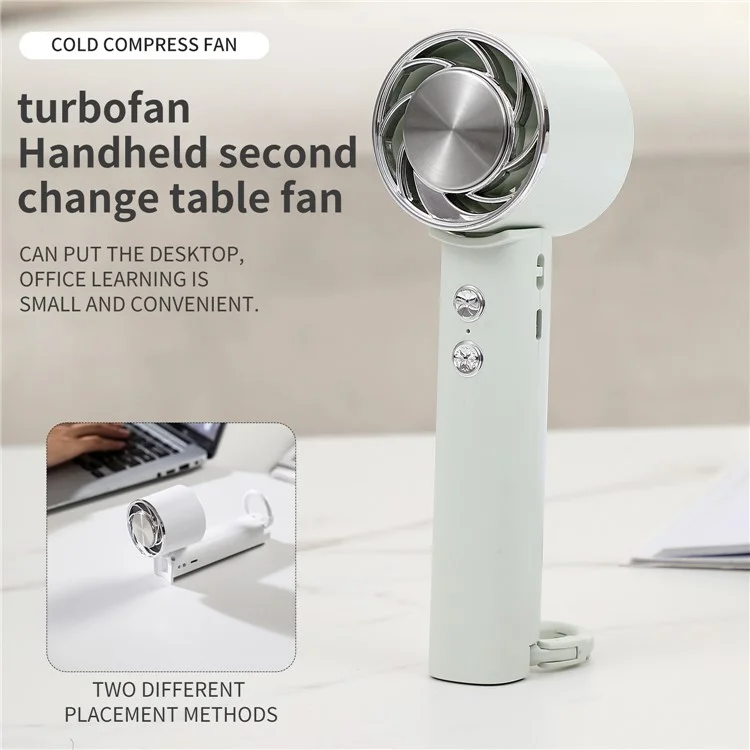 WT15 Ventilateur de poche mini portable à compression froide avec mousqueton - Rose