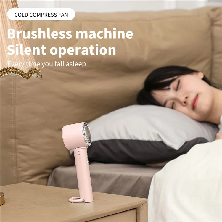WT15 Ventilateur de poche mini portable à compression froide avec mousqueton - Rose