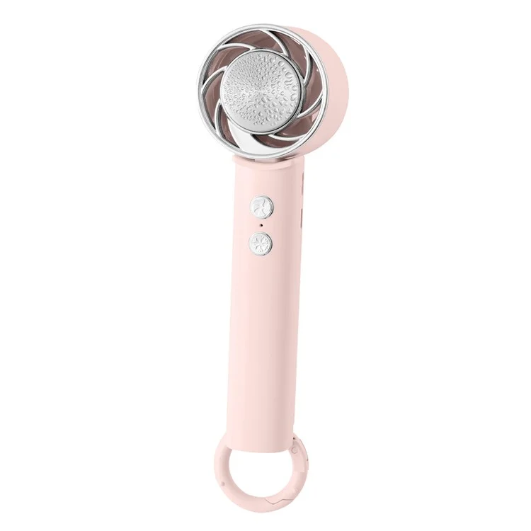 WT15 Ventilateur de poche mini portable à compression froide avec mousqueton - Rose