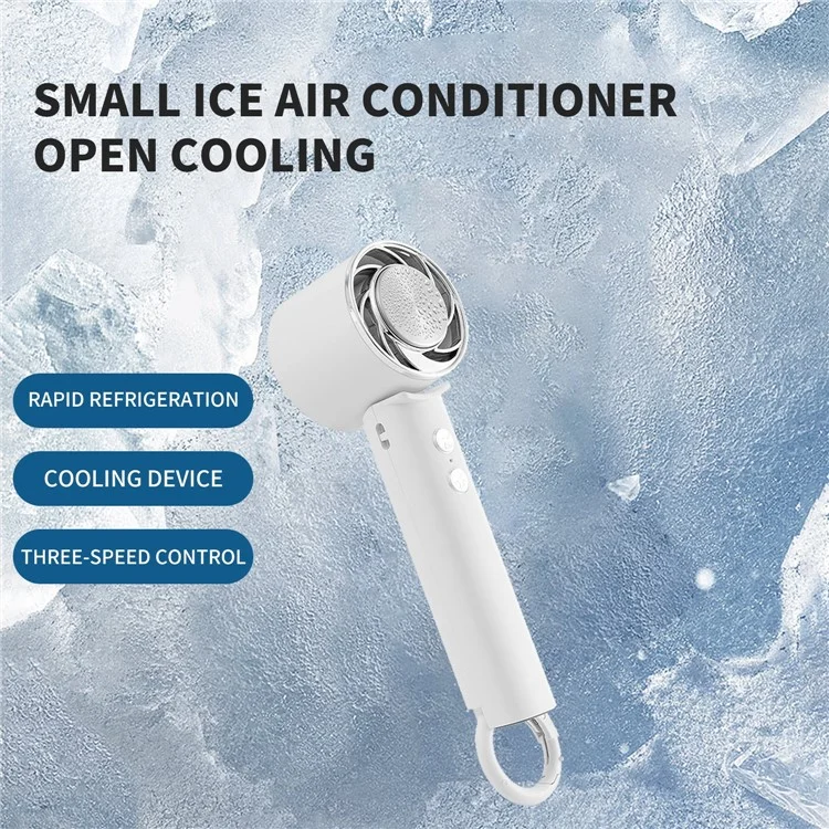 WT15 Ventilateur de poche mini portable à compression froide avec mousqueton - Rose
