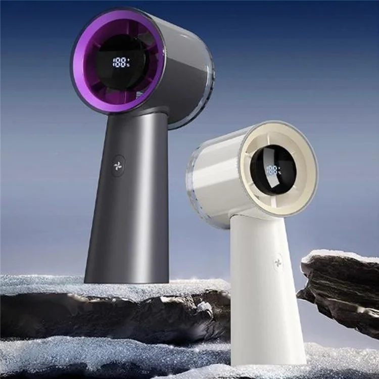 Ventilador de escritorio portátil de alta velocidad con pantalla digital - Gris oscuro