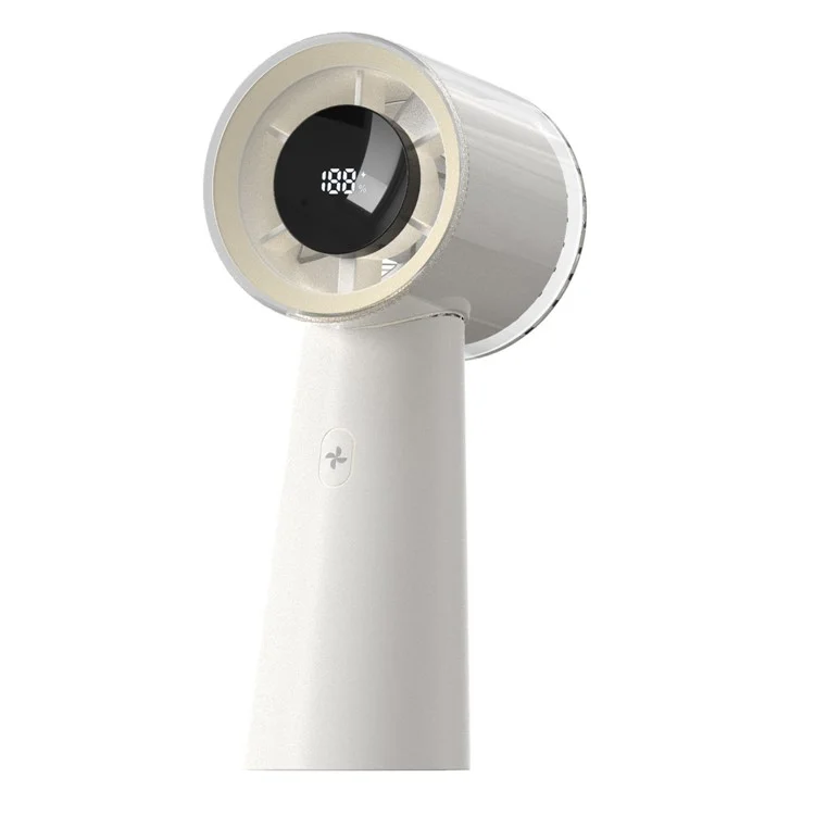 High Speed Digital Display Handheld Desktop Fan Mini Portable Turbo Fan - Beige