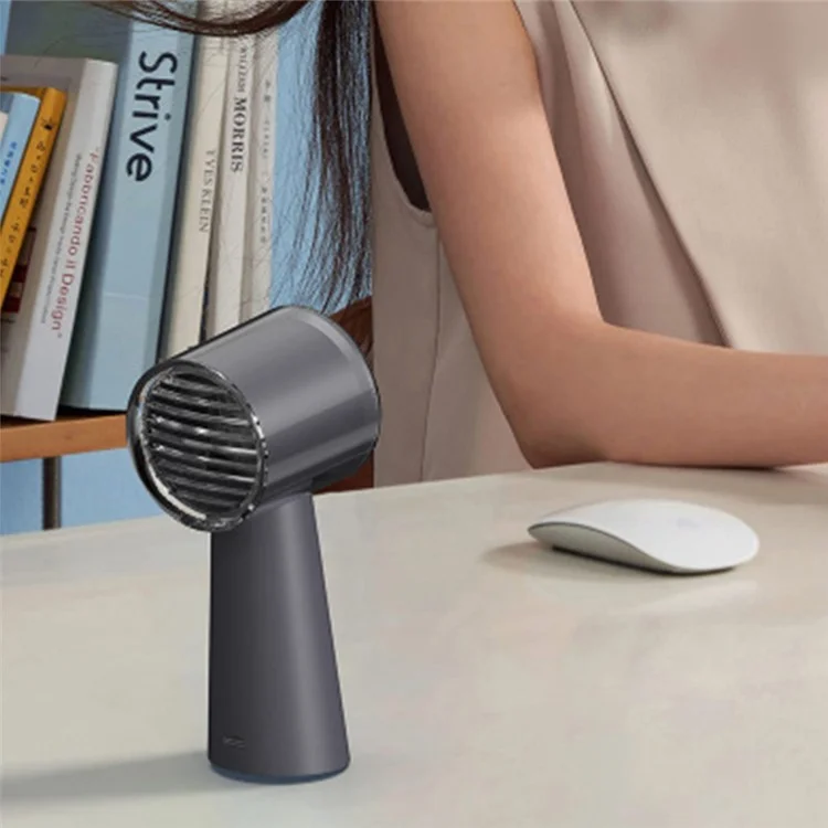 High Speed Digital Display Handheld Desktop Fan Mini Portable Turbo Fan - Beige