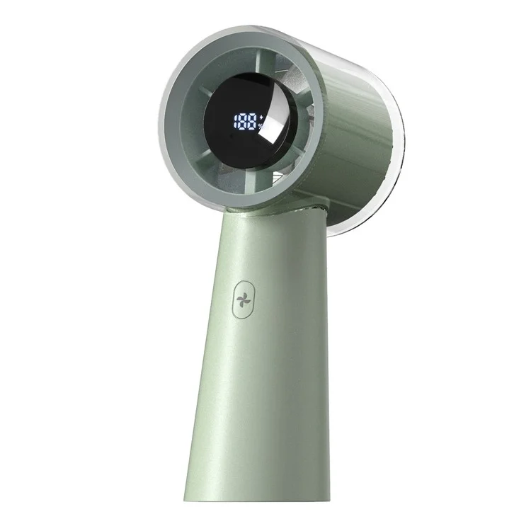 High Speed Digital Display Handheld Desktop Fan Mini Portable Turbo Fan - Green