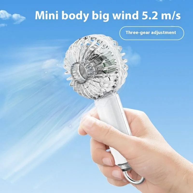 Y58 Semiconductor Ice Cooling Handheld Fan Digital Display Stepless Adjustable Foldable Turbo Fan - Purple