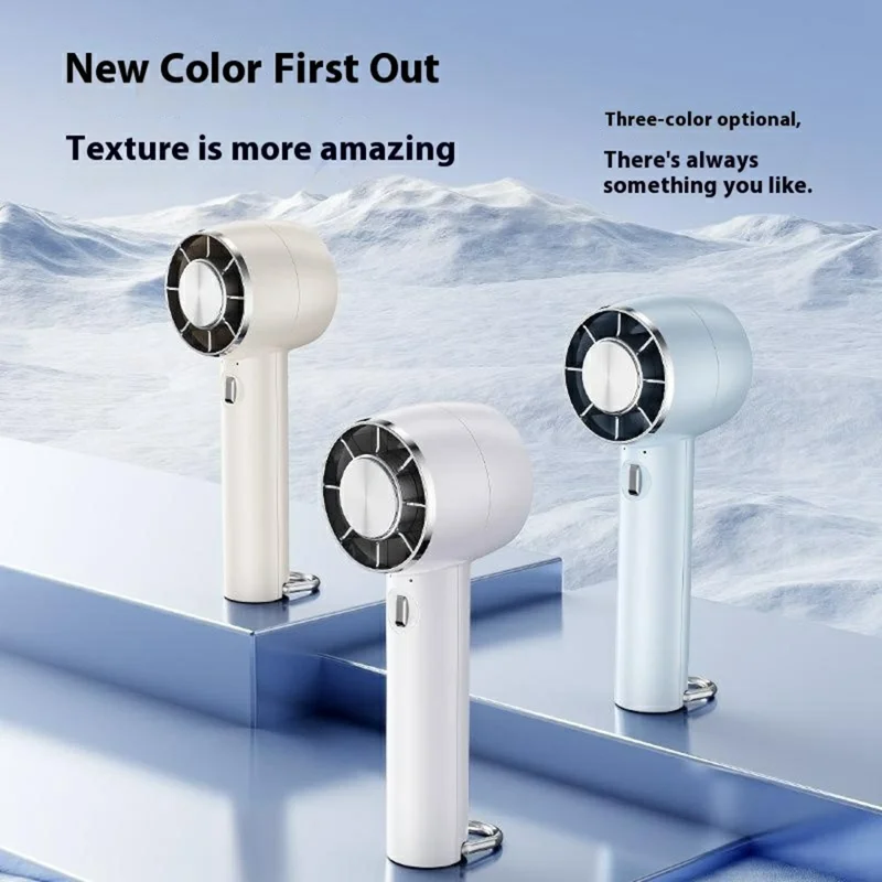 Y58 Semiconductor Ice Cooling Handheld Fan Digital Display Stepless Adjustable Foldable Turbo Fan - Purple