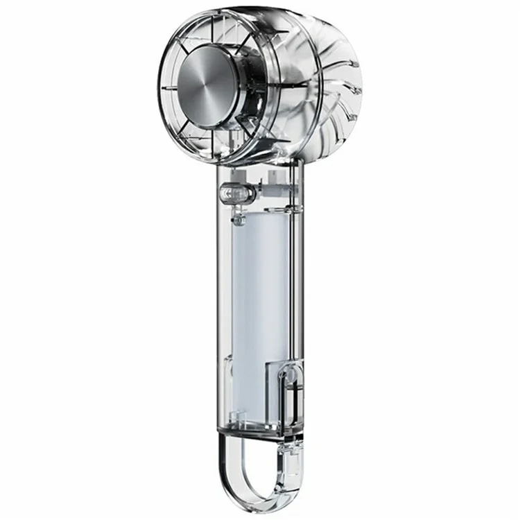 W21 Ventilateur de poche portable 3 vitesses Transparent Ventilateur Turbo haute vitesse avec fonction de compression froide - Noir transparent
