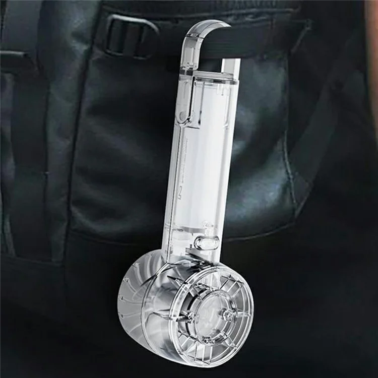 W21 Ventilateur de poche portable 3 vitesses Transparent Ventilateur Turbo haute vitesse avec fonction de compression froide - Noir transparent