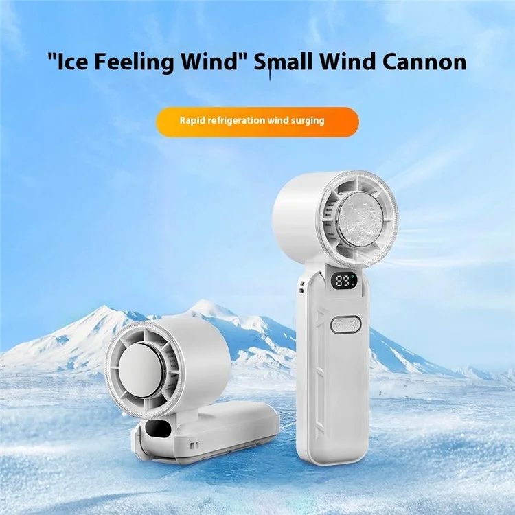 RD21 USB Handheld Fan Rechargeable Turbo Folding Mini Fan Portable Desktop Cooling Fan - Blue