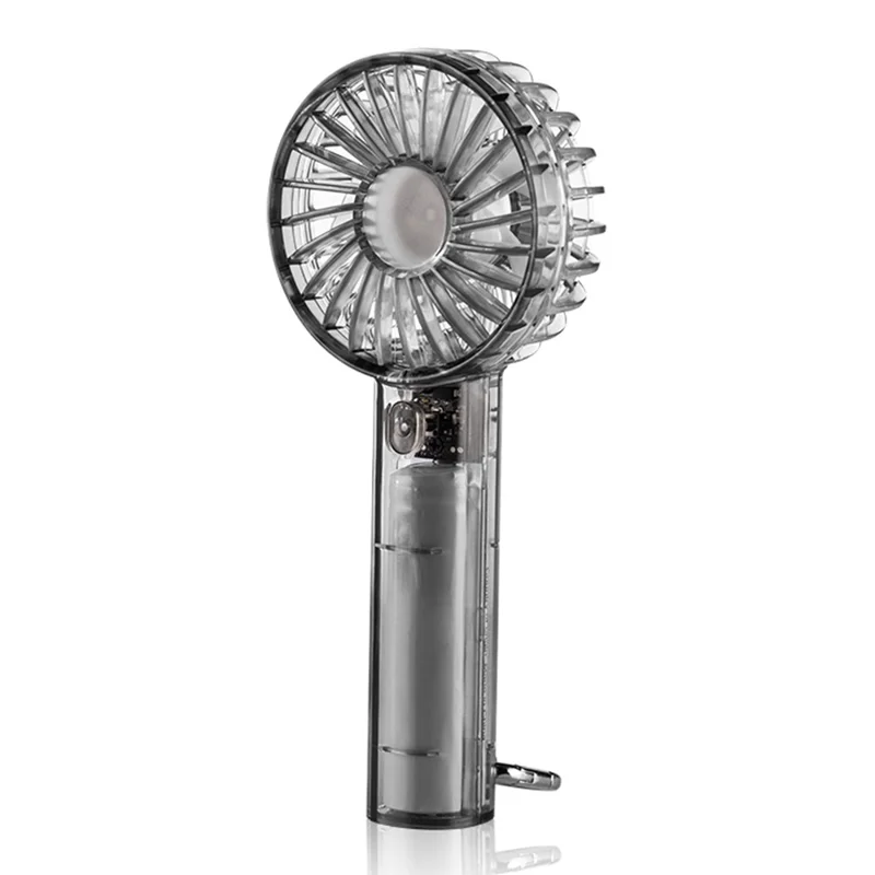 WT-T29 Transparent Mini Fan USB Rechargeable Portable Handheld Fan for Outdoor Hiking - Grey