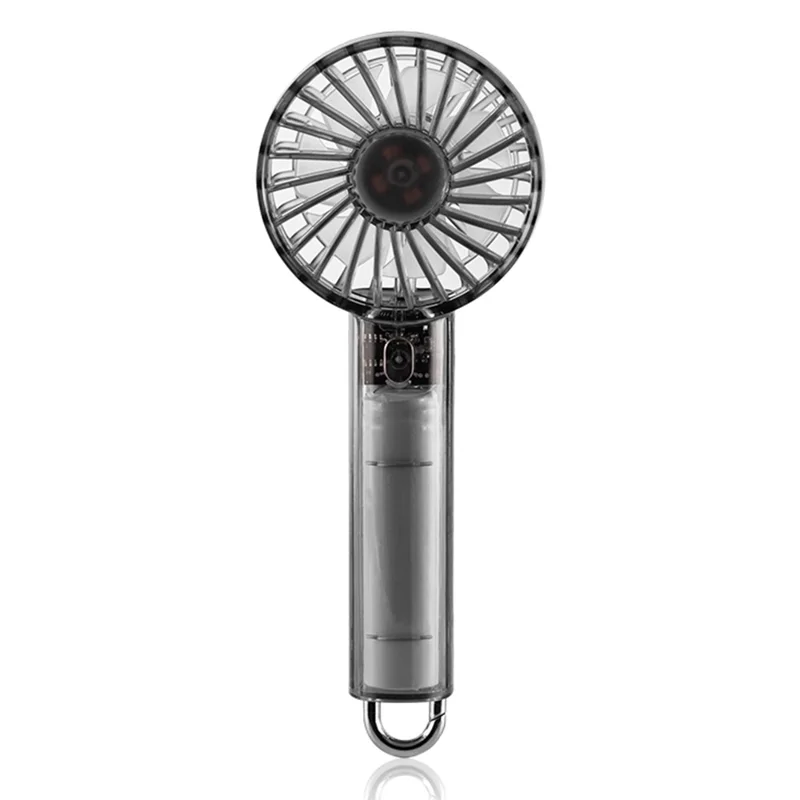 WT-T29 Transparent Mini Fan USB Rechargeable Portable Handheld Fan for Outdoor Hiking - Grey