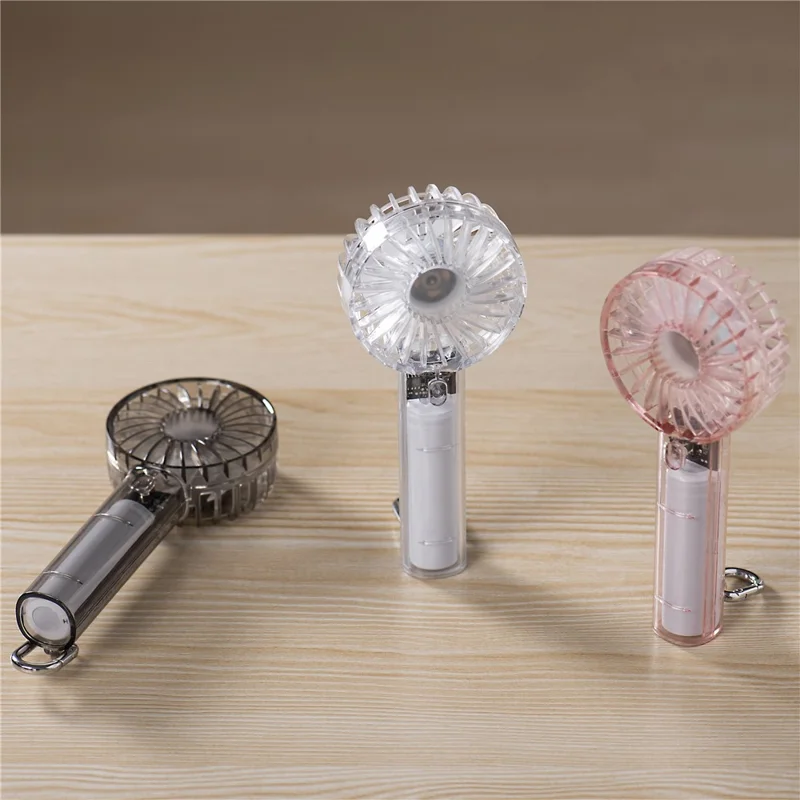 WT-T29 Transparent Mini Fan USB Rechargeable Portable Handheld Fan for Outdoor Hiking - Grey