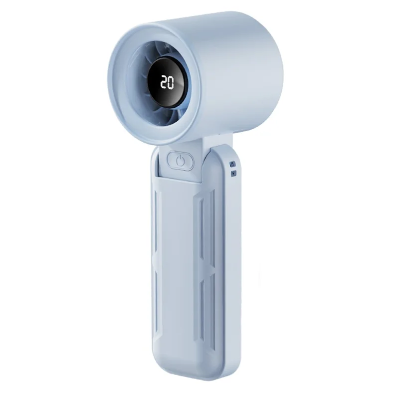 RD18 Handheld Fan Portable Folding Cooling Fan with 5-Speed Adjustable for Outdoor Use - Blue