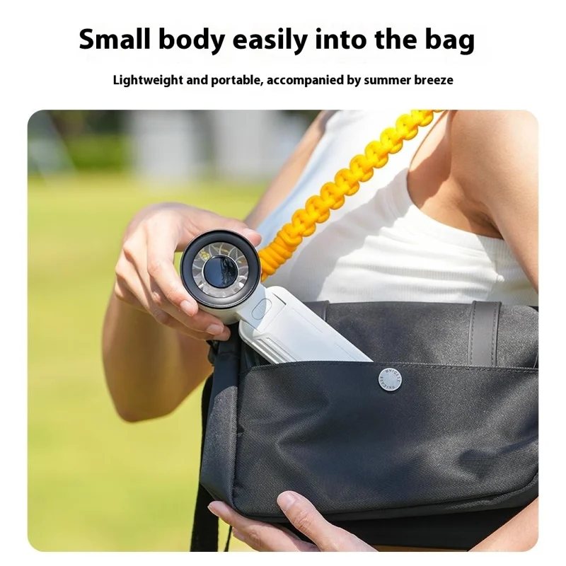 RD18 Handheld Fan Portable Folding Cooling Fan with 5-Speed Adjustable for Outdoor Use - Blue