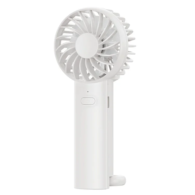 F99 Handventilator USB-aufladbar Desktop Tragbarer Lüfter mit 3 Geschwindigkeiten, Schnalle - Weiß