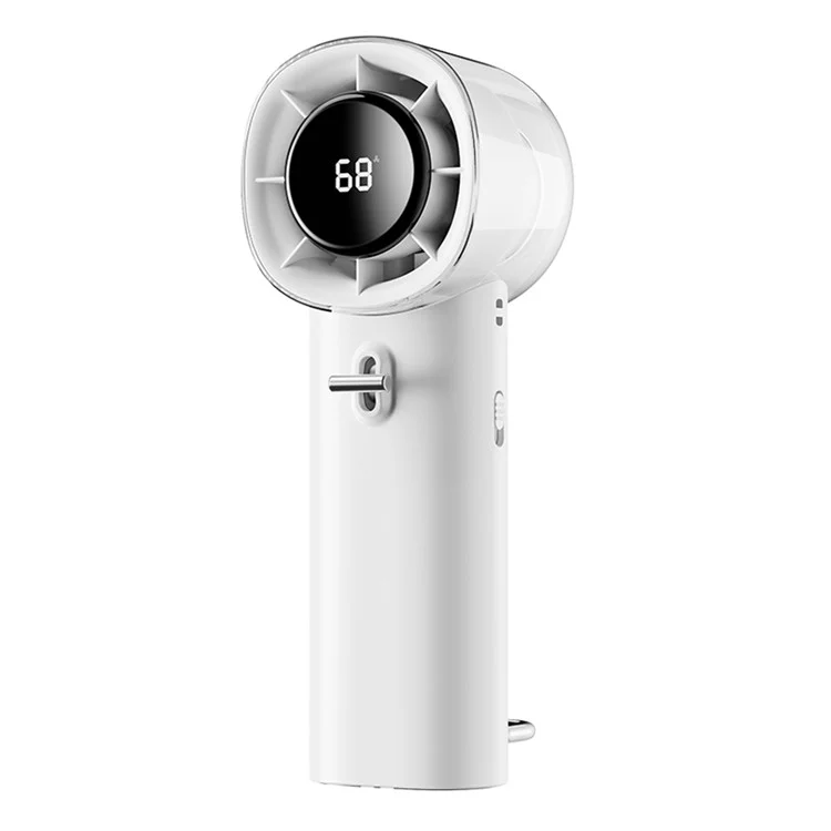G11 Handheld Fan Digital Display USB Rechargeable High Speed Turbo Bladeless Foldable Desktop Fan - White