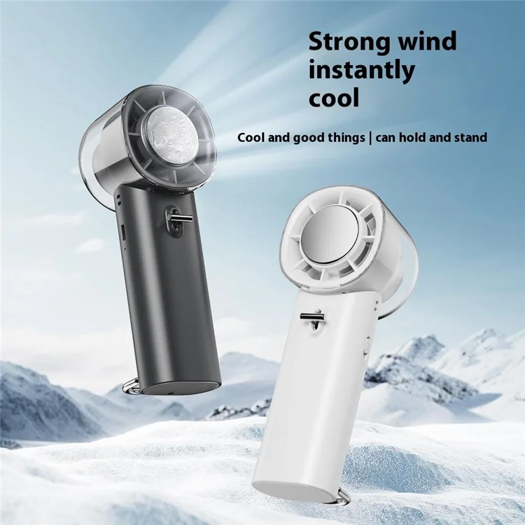 G11 Handheld Fan Digital Display USB Rechargeable High Speed Turbo Bladeless Foldable Desktop Fan - White