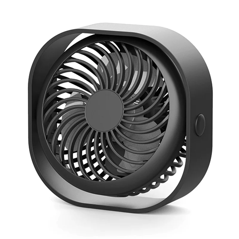 F008 3 Speeds USB Rechargeable Desktop Mini Fan Portable Summer Cooling Fan for Office Home - Black