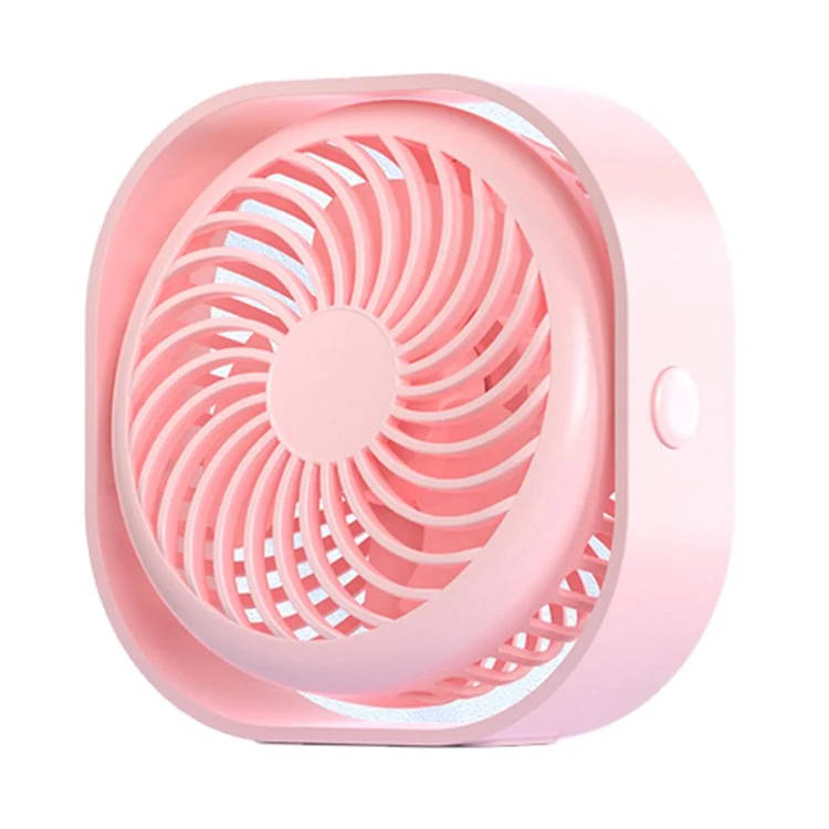 F008 3-Gang USB-wiederaufladbarer Schreibtisch-Miniventilator Tragbarer Sommerkühler für Büro und Zuhause - Pink