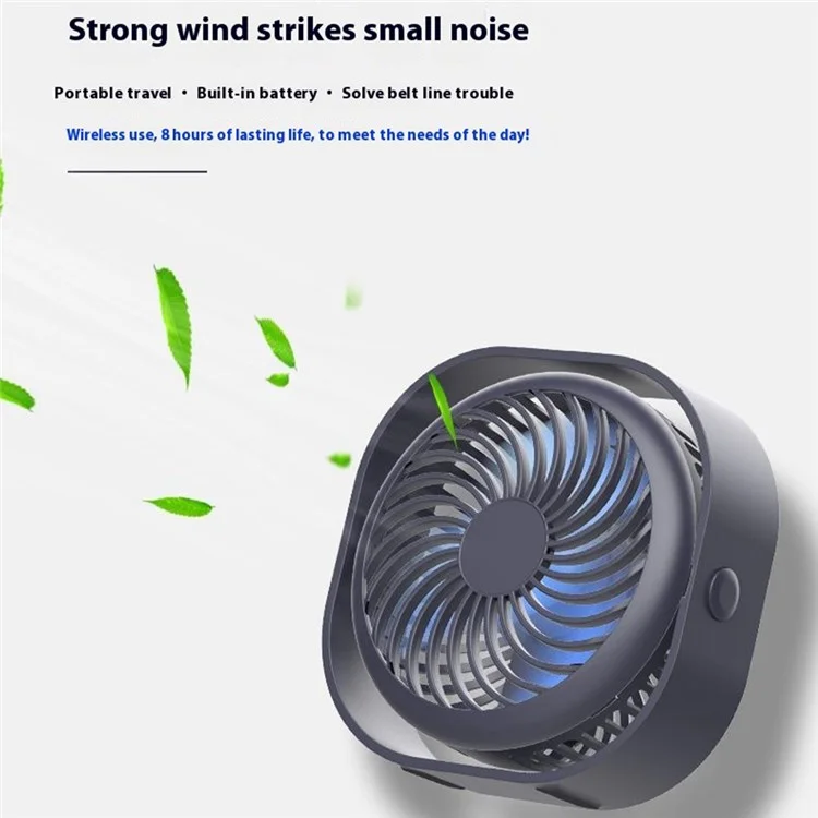 F008 3-Gang USB-wiederaufladbarer Schreibtisch-Miniventilator Tragbarer Sommerkühler für Büro und Zuhause - Pink
