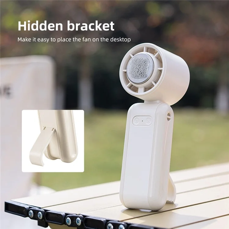 WH-10 Handheld Fan with Ice Cooler 100 Speed Adjustable Rechargeable 10500RPM Cooling Fan - Beige