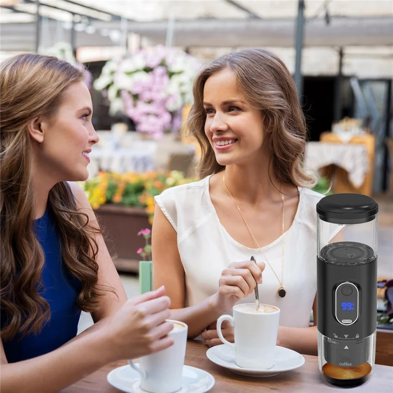 Portable Wireless Espresso Machine Electric Capsule Coffee Maker for Outdoor / Car / Home Use (BPA Free, No FDA) - Black