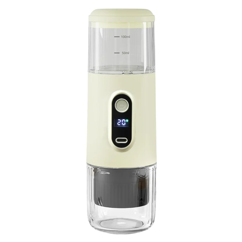 Tragbares kabelloses Espressomaschine für Outdoor, Auto und Zuhause Kompakte elektrische Kapselkaffeemaschine (BPA-frei, kein FDA) - Beige