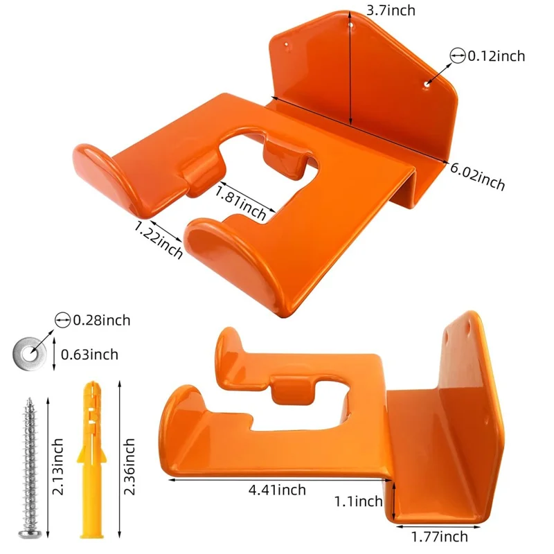 2 Pezzi Supporto per Decespugliatore da Parete in Acciaio Porta Attrezzi Organizzatore per Capanno da Giardino Officina Garage