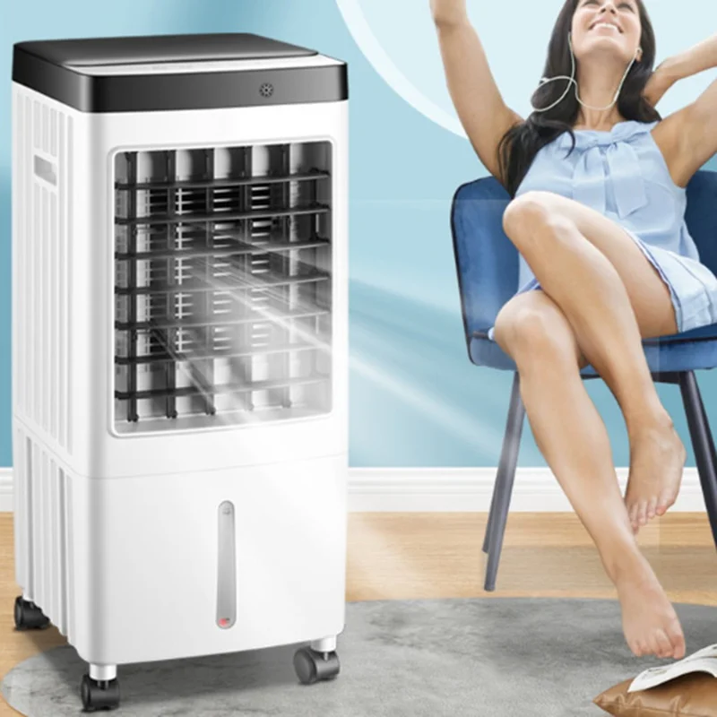 Portable Air Cooler Home Remote Control Evaporative Cooling Tower Fan Humidifier - EU Plug