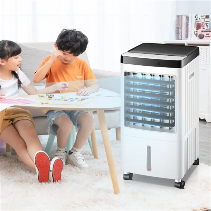 Portable Air Cooler Home Remote Control Evaporative Cooling Tower Fan Humidifier - EU Plug