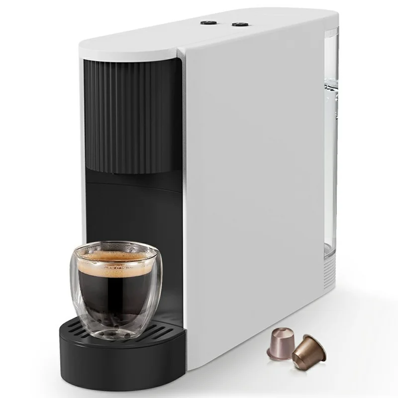 Espresso Capsule Coffee Maker Home Office Automatic Compact Coffee Making Machine, EU Plug (BPA Free, No FDA) - White