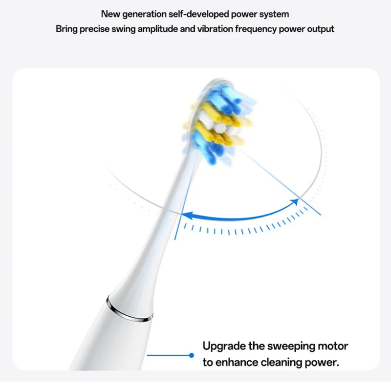 YESIDO MG24 IPX7 Waterdichte Sonic Elektrische Tandenborstel 38400 VPM Lange Batterij Ergonomisch Handvat - Wit