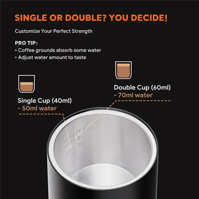 ICAFILAS Portable Capsule Coffee Machine 19 Bar High Pressure Extraction Small Electric Espresso Maker with 3 Tray - Black