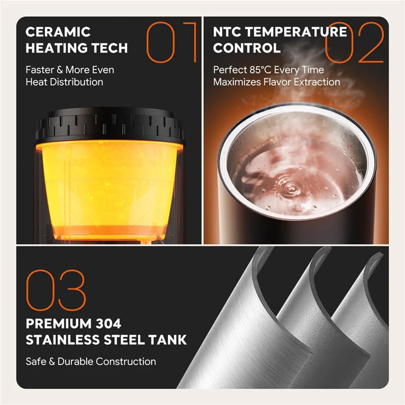 ICAFILAS Portable Capsule Coffee Machine 19 Bar High Pressure Extraction Small Electric Espresso Maker with 3 Tray - Black