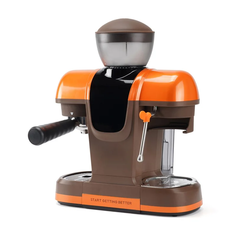 ICAFILAS Espresso Machine with Integrated Grinder 19 Bar Automatic Coffee Maker Hot / Cold Milk Frother for Home, EU Plug