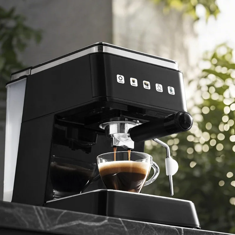 15.L Wassertank Halbautomatische Kaffeemaschine mit Konzentrat-Extraktion, Touch-Control Espressomaschine, EU-Stecker - Schwarz